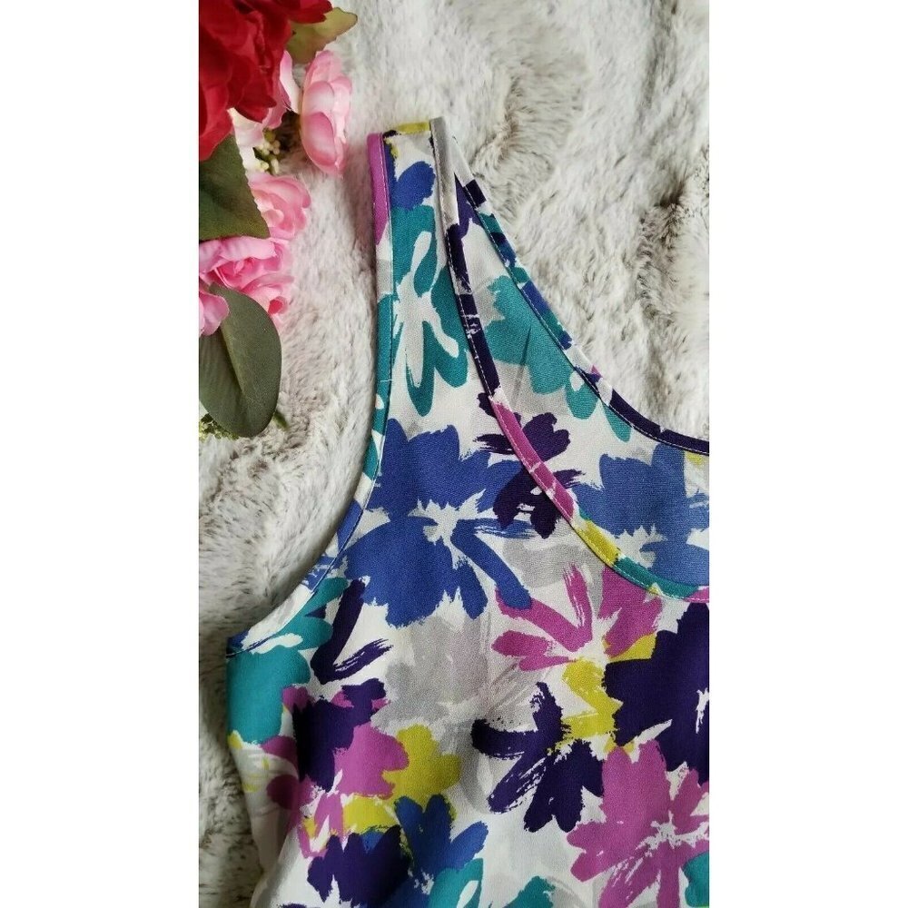 Gap White Springtime Multicolor Floral Sleeveless Top Size S - Picture 4 of 9